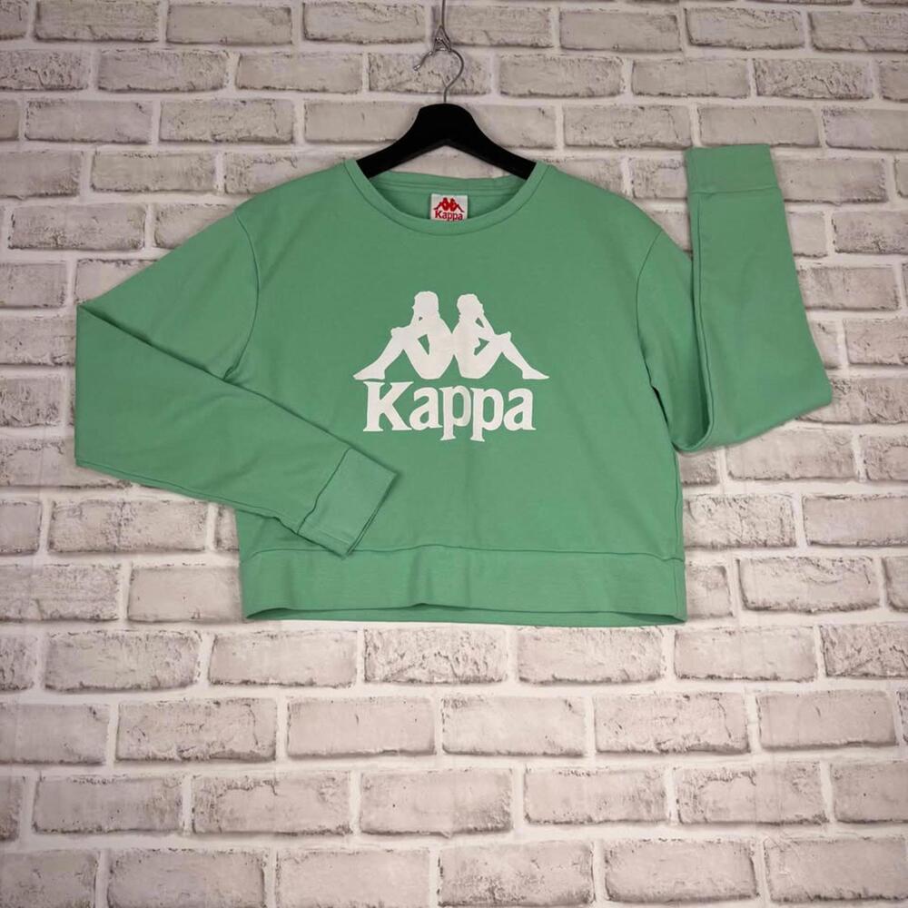 Kappa Cropped Crewneck Sweatshirt Mint Green Soccer Italy Women's Size M
